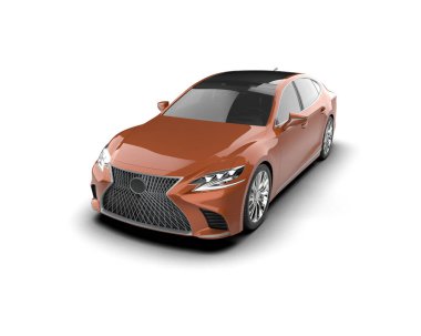 Modern araba arka planda izole edilmiş. 3d resimleme