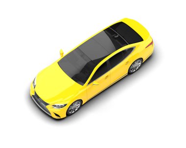Modern araba arka planda izole edilmiş. 3d resimleme
