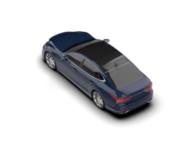 Modern araba arka planda izole edilmiş. 3d resimleme