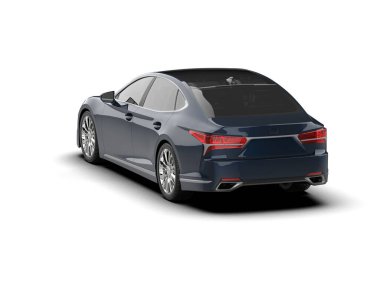 Modern araba arka planda izole edilmiş. 3d resimleme