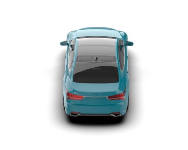 Modern araba arka planda izole edilmiş. 3d resimleme
