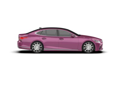 Modern araba arka planda izole edilmiş. 3d resimleme