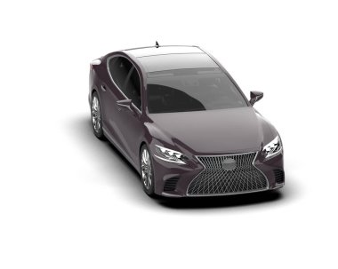 Modern araba arka planda izole edilmiş. 3d resimleme