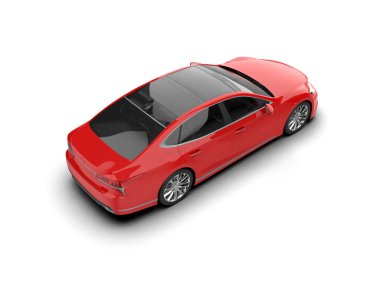 Modern araba arka planda izole edilmiş. 3d resimleme