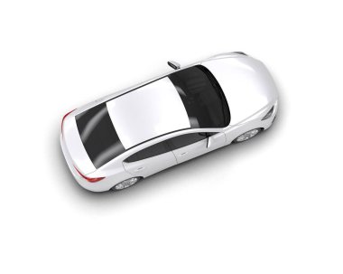 Modern araba arka planda izole edilmiş. 3d resimleme