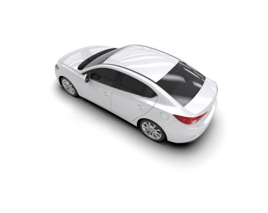 Modern araba arka planda izole edilmiş. 3d resimleme