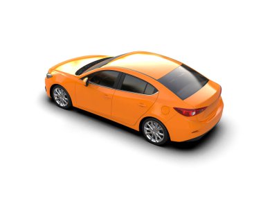 Modern araba arka planda izole edilmiş. 3d resimleme