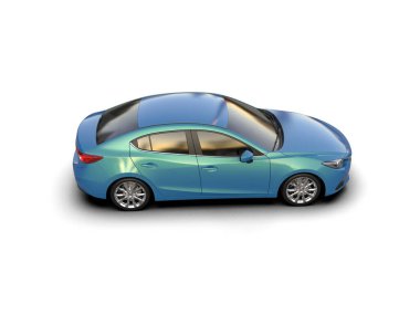 Modern araba arka planda izole edilmiş. 3d resimleme