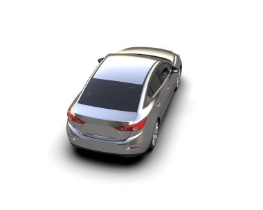 Modern araba arka planda izole edilmiş. 3d resimleme