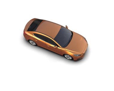 Modern araba arka planda izole edilmiş. 3d resimleme