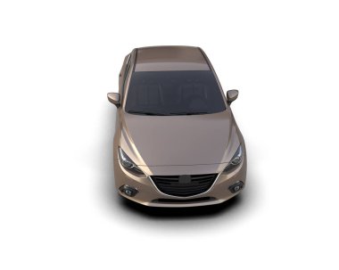 Modern araba arka planda izole edilmiş. 3d resimleme