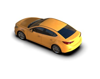 Modern araba arka planda izole edilmiş. 3d resimleme