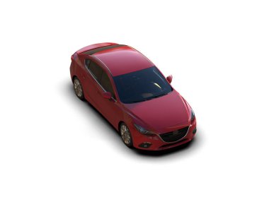 Modern araba arka planda izole edilmiş. 3d resimleme