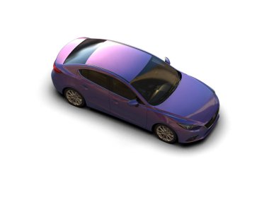 Modern araba arka planda izole edilmiş. 3d resimleme