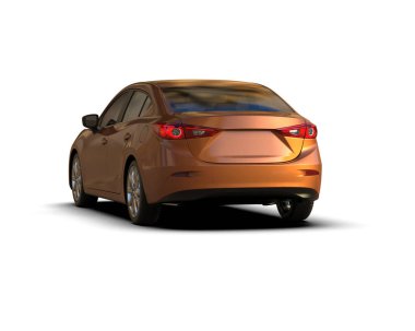 Modern araba arka planda izole edilmiş. 3d resimleme