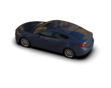 Modern araba arka planda izole edilmiş. 3d resimleme