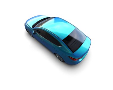 Modern araba arka planda izole edilmiş. 3d resimleme