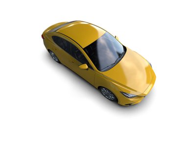 Modern araba arka planda izole edilmiş. 3d resimleme