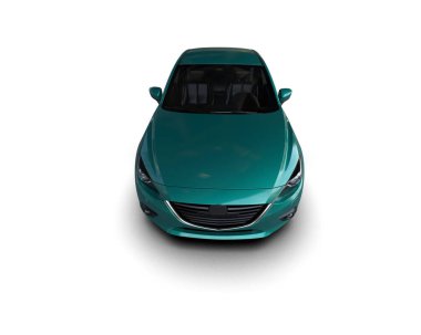 Modern araba arka planda izole edilmiş. 3d resimleme