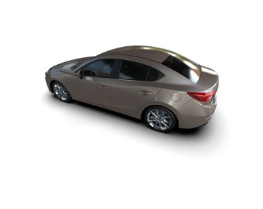 Modern araba arka planda izole edilmiş. 3d resimleme