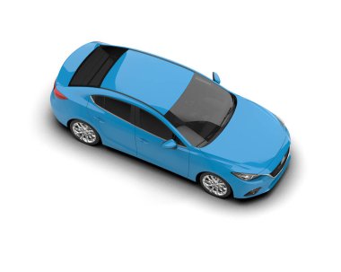 Modern araba arka planda izole edilmiş. 3d resimleme