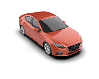 Modern araba arka planda izole edilmiş. 3d resimleme