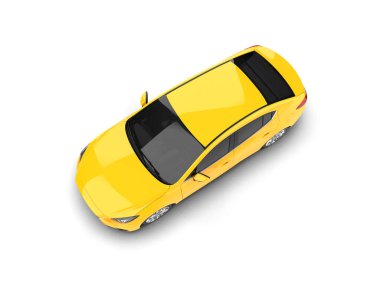 Modern araba arka planda izole edilmiş. 3d resimleme