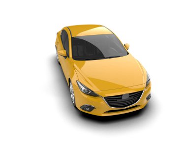 Modern araba arka planda izole edilmiş. 3d resimleme