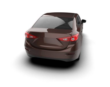 Modern araba arka planda izole edilmiş. 3d resimleme