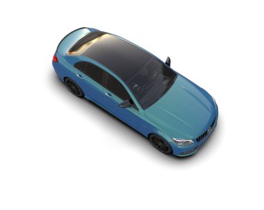 Modern araba arka planda izole edilmiş. 3d resimleme