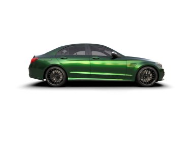 Modern araba arka planda izole edilmiş. 3d resimleme