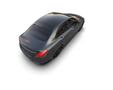 Modern araba arka planda izole edilmiş. 3d resimleme