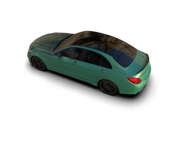 Modern araba arka planda izole edilmiş. 3d resimleme