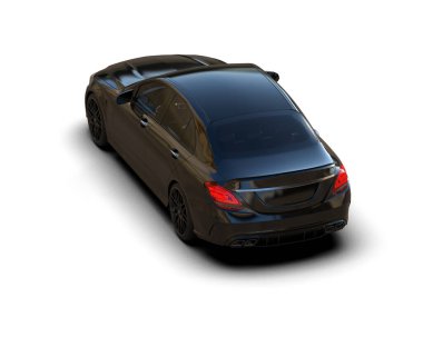 Modern araba arka planda izole edilmiş. 3d resimleme