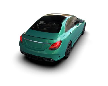 Modern araba arka planda izole edilmiş. 3d resimleme