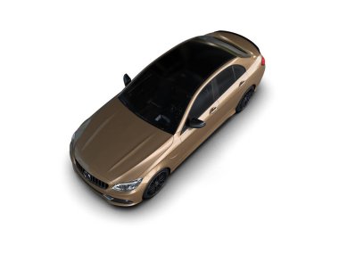 Modern araba arka planda izole edilmiş. 3d resimleme