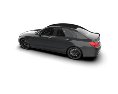 Modern araba arka planda izole edilmiş. 3d resimleme