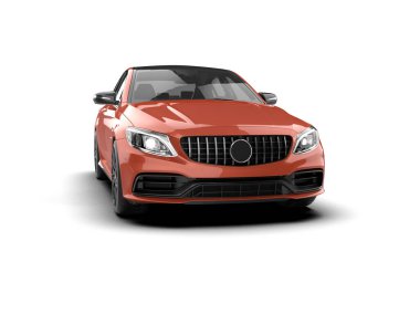 Modern araba arka planda izole edilmiş. 3d resimleme