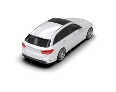 Modern araba arka planda izole edilmiş. 3d resimleme