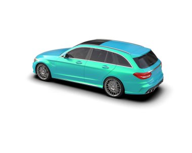 Modern araba arka planda izole edilmiş. 3d resimleme