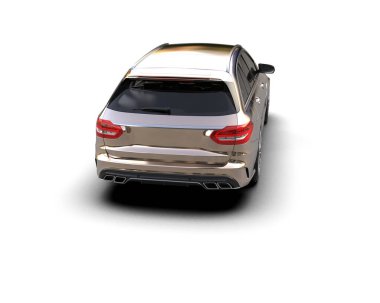 Modern araba arka planda izole edilmiş. 3d resimleme