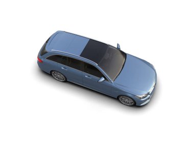 Modern araba arka planda izole edilmiş. 3d resimleme