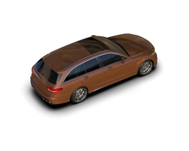 Modern araba arka planda izole edilmiş. 3d resimleme