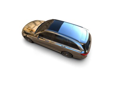 Modern araba arka planda izole edilmiş. 3d resimleme