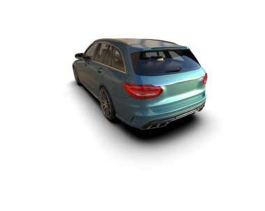 Modern araba arka planda izole edilmiş. 3d resimleme