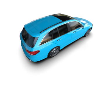 Modern araba arka planda izole edilmiş. 3d resimleme