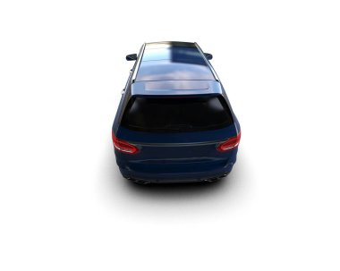 Modern araba arka planda izole edilmiş. 3d resimleme