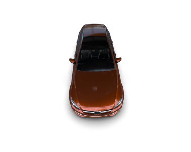 Modern araba arka planda izole edilmiş. 3d resimleme