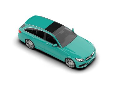 Modern araba arka planda izole edilmiş. 3d resimleme
