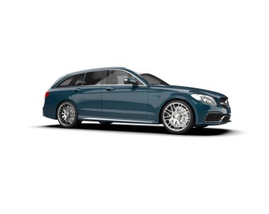 Modern araba arka planda izole edilmiş. 3d resimleme